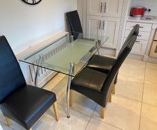 Glass Table and 4 chairs