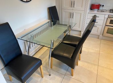 Glass Table and 4 chairs