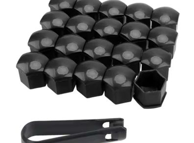 Alloy wheel nut caps covers gloss black