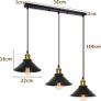 Industrial Pendant Lamp Shapes, 3 in 1 Vintage Edison Style Metal Pendant Light Shades for E27 Ceiling Lights for Kitchen Bar Loft Image 2