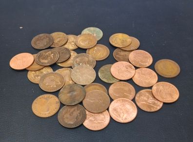 Bulk Lot x34 One Penny Coins Great Britain UK