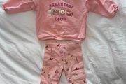 Fred &amp; Flo Baby Girl Pink Breakfast Club 2-Piece Set - 3-6 months