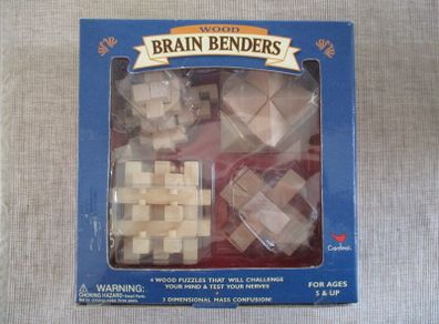 Brain Benders Wooden Puzzles, NEW