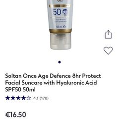 Soltan age defense facial sun cream spf50