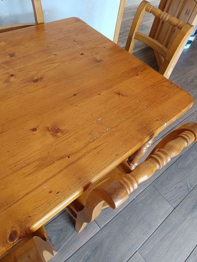 Solid oak table and 8 chairs