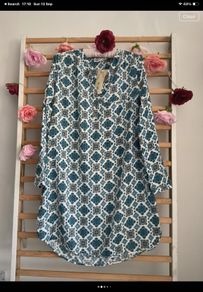 Bnwt white & blue paisley print tunic/dress size 38