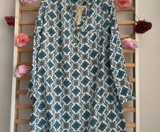 Bnwt white & blue paisley print tunic/dress size 38