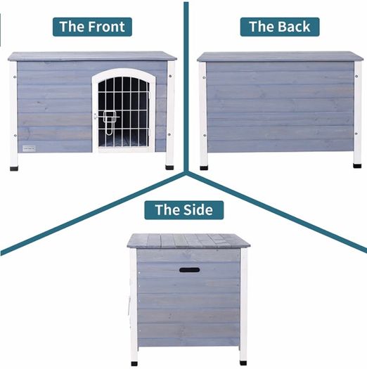Wooden Dog Crate Indoor with Barrier Safety Gate,Large Wooden Dog Kennel/Cage for Small and Medium Dogs Easy to Lift (FREE POSTAGE)