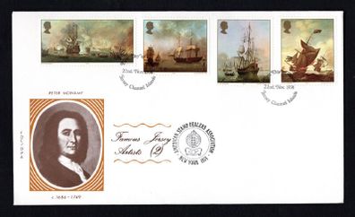 1974 Jersey Artist Marine Paintings by Peter Monamy Commemorative Stamps First Day Cover (FDC)