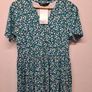New M&Co blue floral print tiered cotton dress size UK 14 petite Image 5