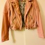 Pink Leather Biker Jacket Image 5