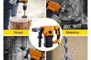 1050W Rotary Hammer Drill Max Drilling 26mm SDS Plus Demolition Jackhammer Breaker 4in1 Electric Wood Concrete Perforator