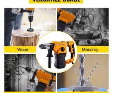 1050W Rotary Hammer Drill Max Drilling 26mm SDS Plus Demolition Jackhammer Breaker 4in1 Electric Wood Concrete Perforator