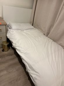 IKEA single bed with mattress and two under bed storage drawers