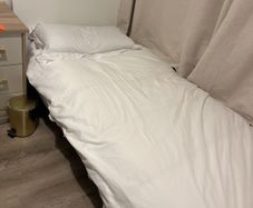 IKEA single bed with mattress and two under bed storage drawers