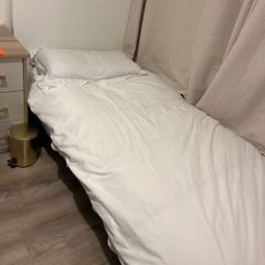 IKEA single bed with mattress and two under bed storage drawers