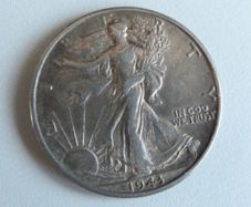 American Silver Half Dollar Walking Liberty 1943