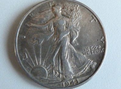 American Silver Half Dollar Walking Liberty 1943