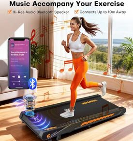 Treadmill with Speaker, 4-in-1 Under Desk Treadmills for Home with App Compatible, 6.2MPH Walking Pad with 10% Incline, LED Display, 2.75HP Brushless Drive, Ultra-Quiet, 12 HIIT Programs