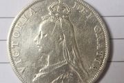 1887 Victoria Double Florin Jubilee Head silver