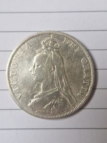1887 Victoria Double Florin Jubilee Head silver