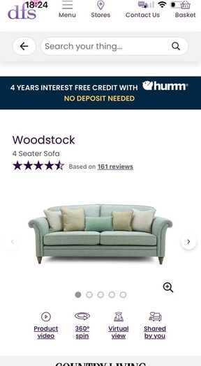 DFS Woodstock 4 Seater Sofa
