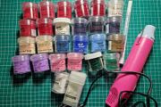 Embossing powders with heat gun