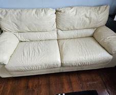 sofa cream real leather large two seater