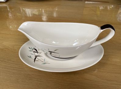 Royal Doulton Bamboo gravy/sauce boat with saucer