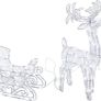 160 LED Reindeer with Sleigh Reindeer Figures with Timer Christmas Lighting for Outdoor and Indoor Use Christmas Figure Image 6