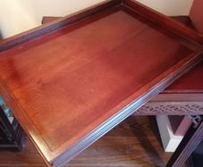 Elegant carved wooden dumb waiter table