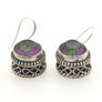 Vintage 925 Sterling Silver & Mystic Topaz Ornate Earrings Image 7