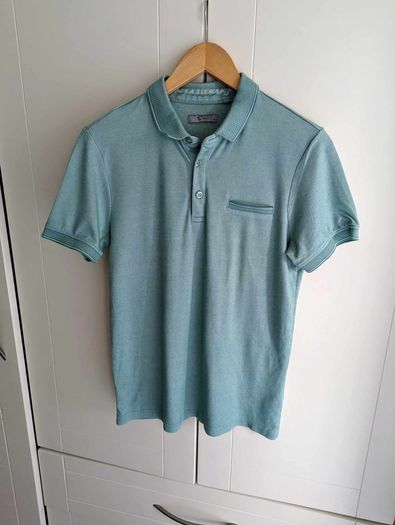 polo shirt Tu man, size S mens top polo shirts, beautiful green color, fastened with buttons