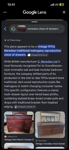 mahogony chest of drawers