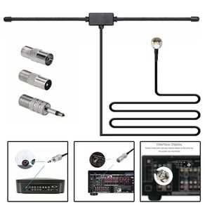 FM Radio Antenna FM F-Head Amp Sheep Horn Antenna for Car FM TV Radio Station 75 ohms F Female Head to TV3.5 Mono