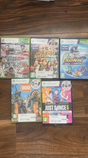 Xbox 360 + Kinect Bundle + 5 Games + Original Box Included