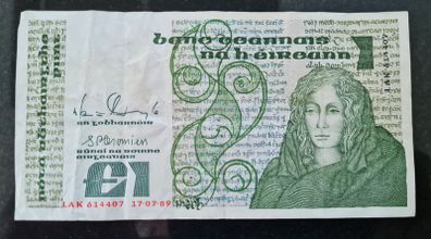Ireland 1989 Medb 1 pound banknote