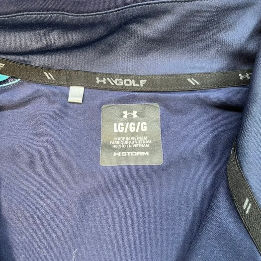Under Armour Storm Large Men's Golf Pullover 1/4 Zip Blue Navy Aqua