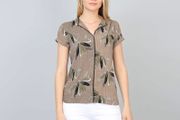 Kelly &amp; Grace Feather Print Blouse