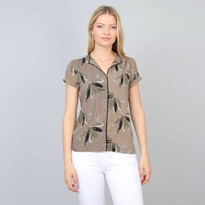 Kelly & Grace Feather Print Blouse