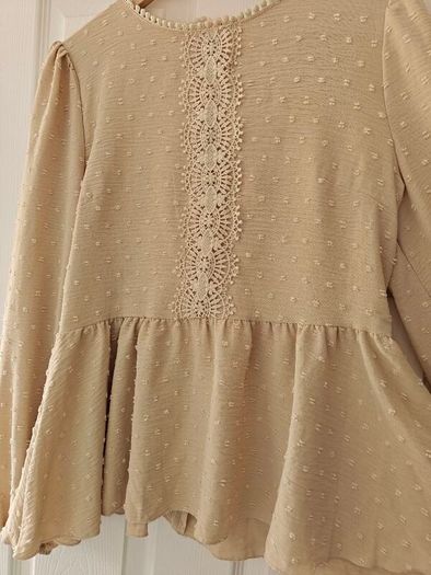 Beige blouse casual long sleeve, blouse,  summer , light material