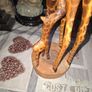 Very Large Vintage Hand Carved Wooden Mother & Baby Giraffe African Folk Art Sculpture and another Giraffe, 3 in total Image 3