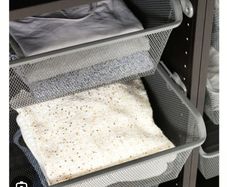 Ikea Komplement dark grey mesh basket with pull-out rail 69x54 cm, 2 available