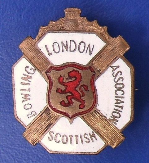 London Scottish Bowling Association membership enamel badge (1920s - 1930s)