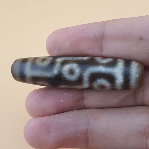 Vintage 9 Eyes Himalayan Tibetan Agate Dzi Bead Amulet