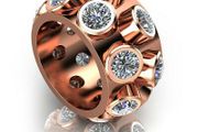 Rose Gold Hollow Out Ring Luxury Round White Sapphire CZ Women Wedding Jewelry