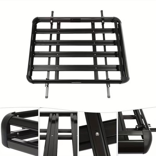 Universal black roof rack cargo basket