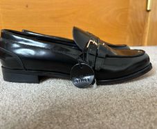 Office Fernando Double Strap Detail Loafers Black Leather UK 5