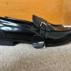 Office Fernando Double Strap Detail Loafers Black Leather UK 5
