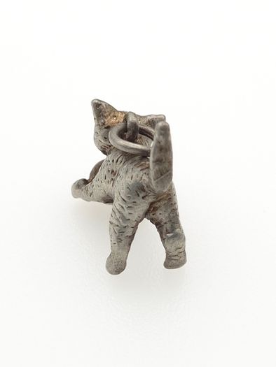 Vintage Cat Silver Charm